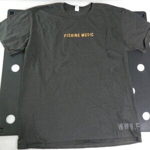 Fishing Music Shirt Size‎ Large Black Organic Cotton Short Sleeve Trout Guitar